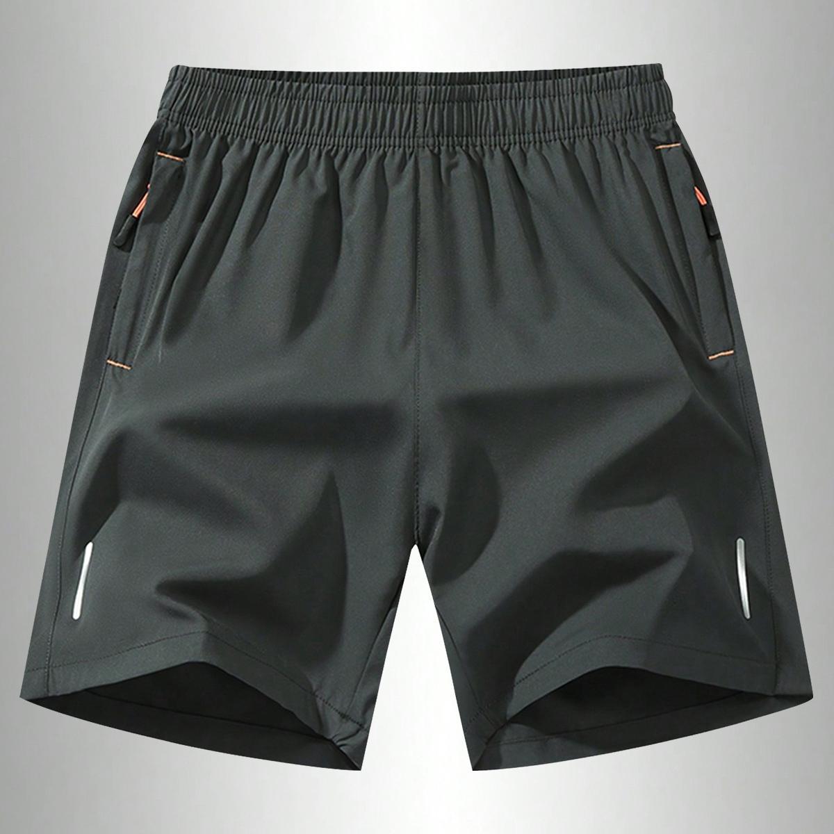 Men's Ultra-Lightweight Running Shorts - Quick Dry Breathable Thin Fabric for Summer Sports Solid Color Textured Wrinkle Resistant Reflective Strips Gym Sport Menswear Beige Plain