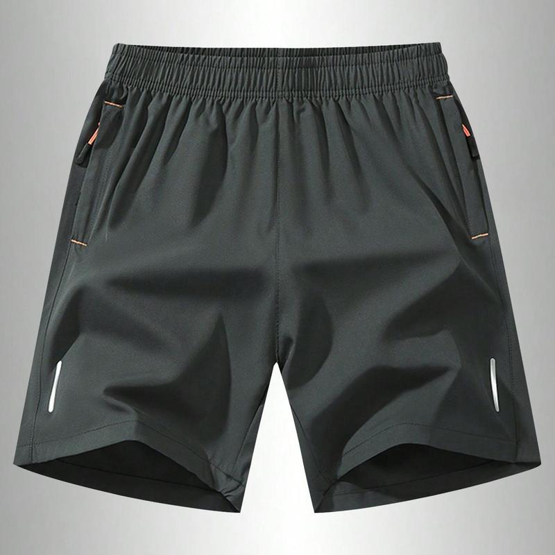 Men's Ultra-Lightweight Running Shorts - Quick Dry Breathable Thin Fabric for Summer Sports Solid Color Textured Wrinkle Resistant Reflective Strips Gym Sport Menswear Beige Plain