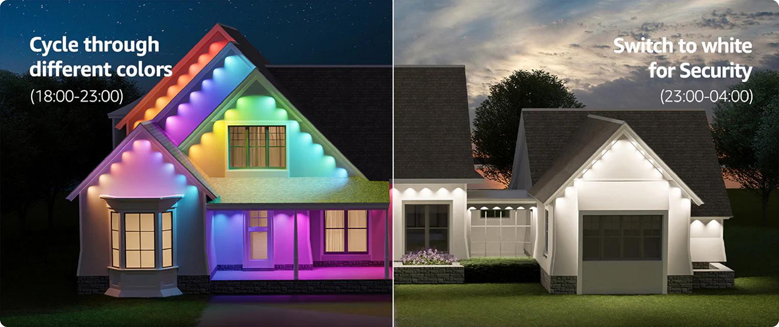 Lepro AI Permanent Outdoor Lights E1-60 100ft with 60 Triple-LED Smart RGBIC+Warm/Cool White Waterproof Lighting Themes APP Control Alexa Google Enabled Lepro AI Permanent Outdoor Lights E1-60 100ft with 60 Triple-LED Smart RGBIC+Warm/Cool White Waterproof Lighting Themes APP Control Alexa Google Enabled