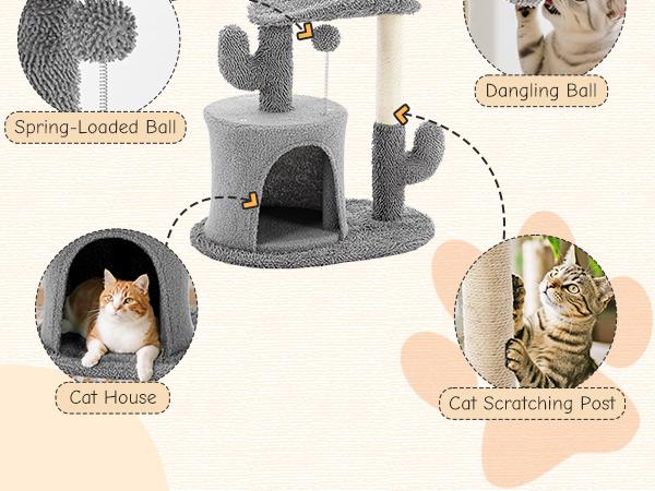 33 Inch-Cat Climbing Shelf,  Indoor Playhouse, Post Cascading Cat Climbing Shelf,Cozy Nest, Durable, Space-Saving Design, Gift for Pet Owners