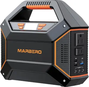MARBERO 155Wh Portable Power Station 9 Output Ports with 2 x 100W  AC Outlets(150W Surge) Built-in Flashlight for Home Camping Essentials Hurricane Emergency