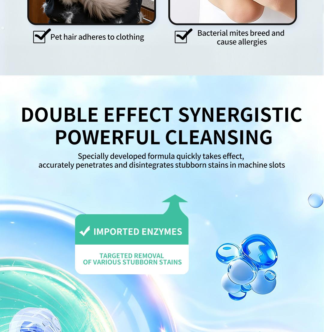 SOPAMI Eco-Friendly Washing Machine Cleaner Fights Pet Odors & Hair Build-Up for Fresh Clean Machines