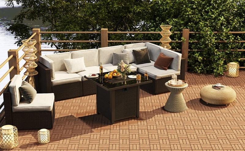 【27/54/108PCS】Yaheetech Acacia Wood Flooring Tiles - Waterproof Interlocking for Outdoor & Indoor/Patio/Garden/Deck, 12x12in - Durable & Natural Material 【27/54/108PCS】Yaheetech Acacia Wood Flooring Tiles - Waterproof Interlocking for Outdoor & Indoor/Patio/Garden/Deck, 12x12in - Durable & Natural Material