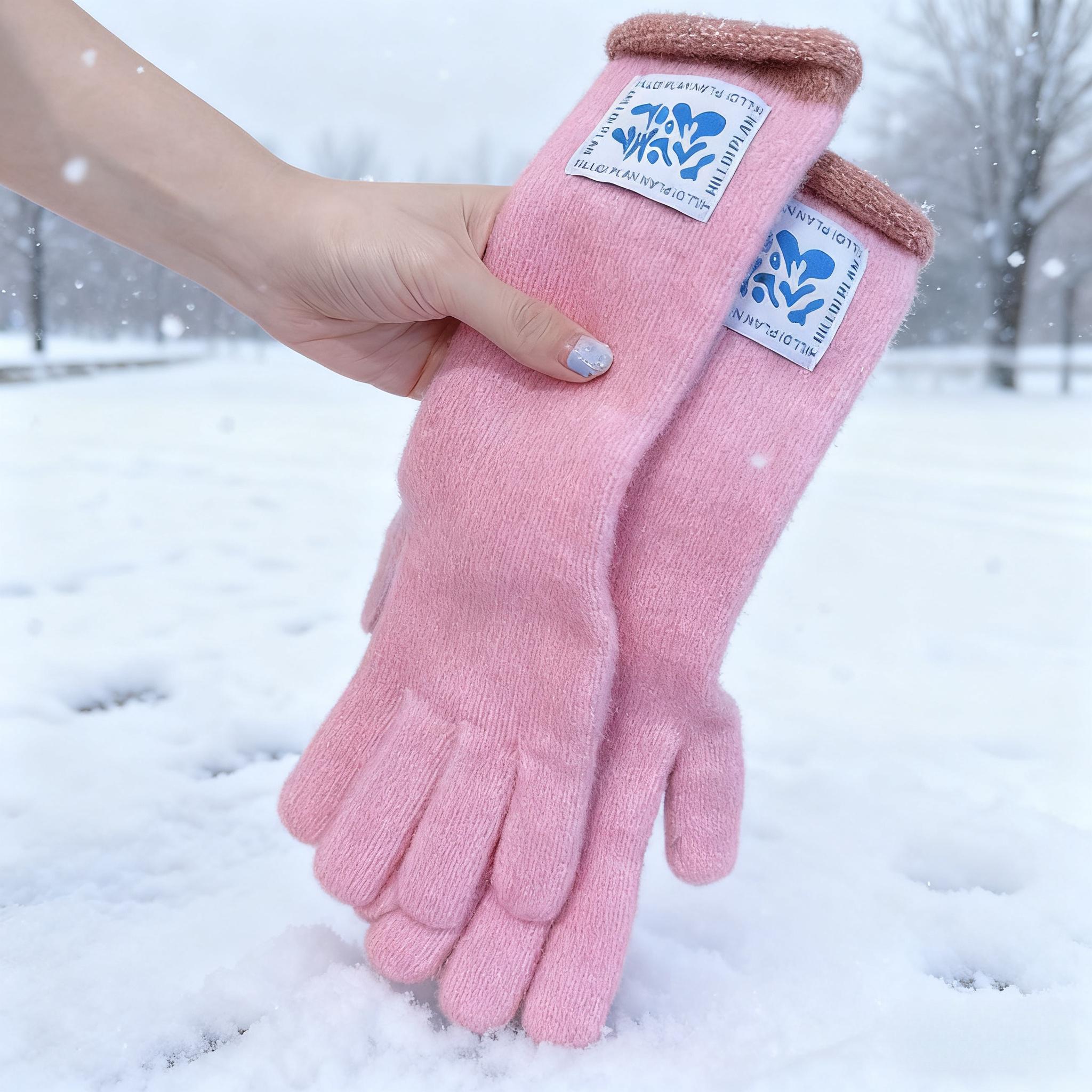 Women's Wool Long Winter Warm Gloves with Two-Finger Touchscreen Function Soft Materials for Various Occasions