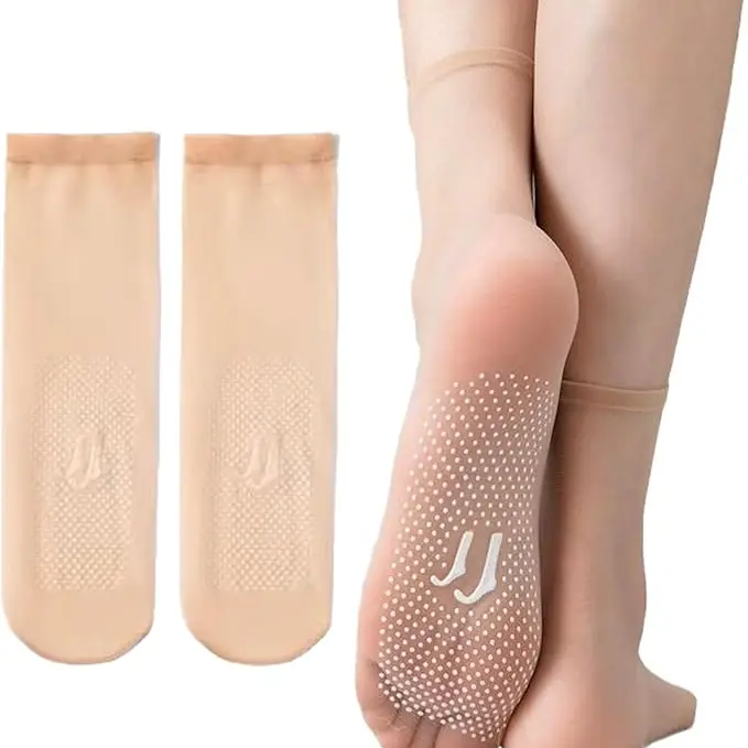 Women's 10-Pair Basic Invisible Ankle Socks Packs - Lightweight Plain Casual Anklesocks, Breathable Soft Socks, High-Density Nylon Weave, Comfortable Everyday Wear, Reinforced Toe, Anti-Slip Cuff, Tear Resistant, Airy Fit