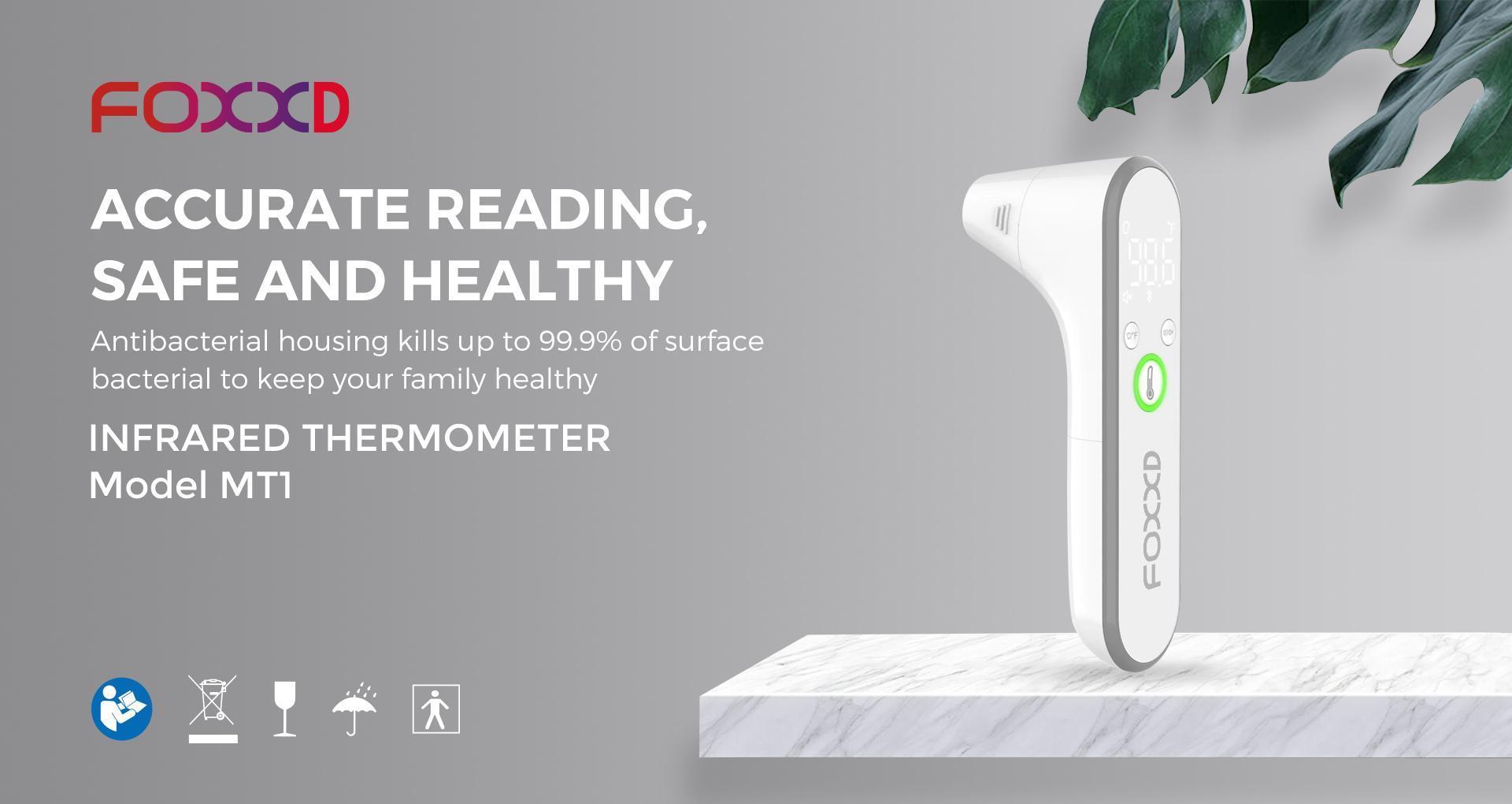 【MT1】FOXXD Digital thermometers Daily Temp Checker No-Touch 1s Read for Home & Family with Color Alerts & Bright LCD Display 【MT1】FOXXD Digital thermometers Daily Temp Checker No-Touch 1s Read for Home & Family with Color Alerts & Bright LCD Display
