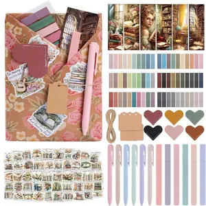 Blind Date with a Book Gift Box 6 Set Flower Blind Book Date Gifts Supplies Includes Kraft Paper Tags Floral Bookmark Pens Stickers Book Lover Club Gift for Women Bookish Family Reader