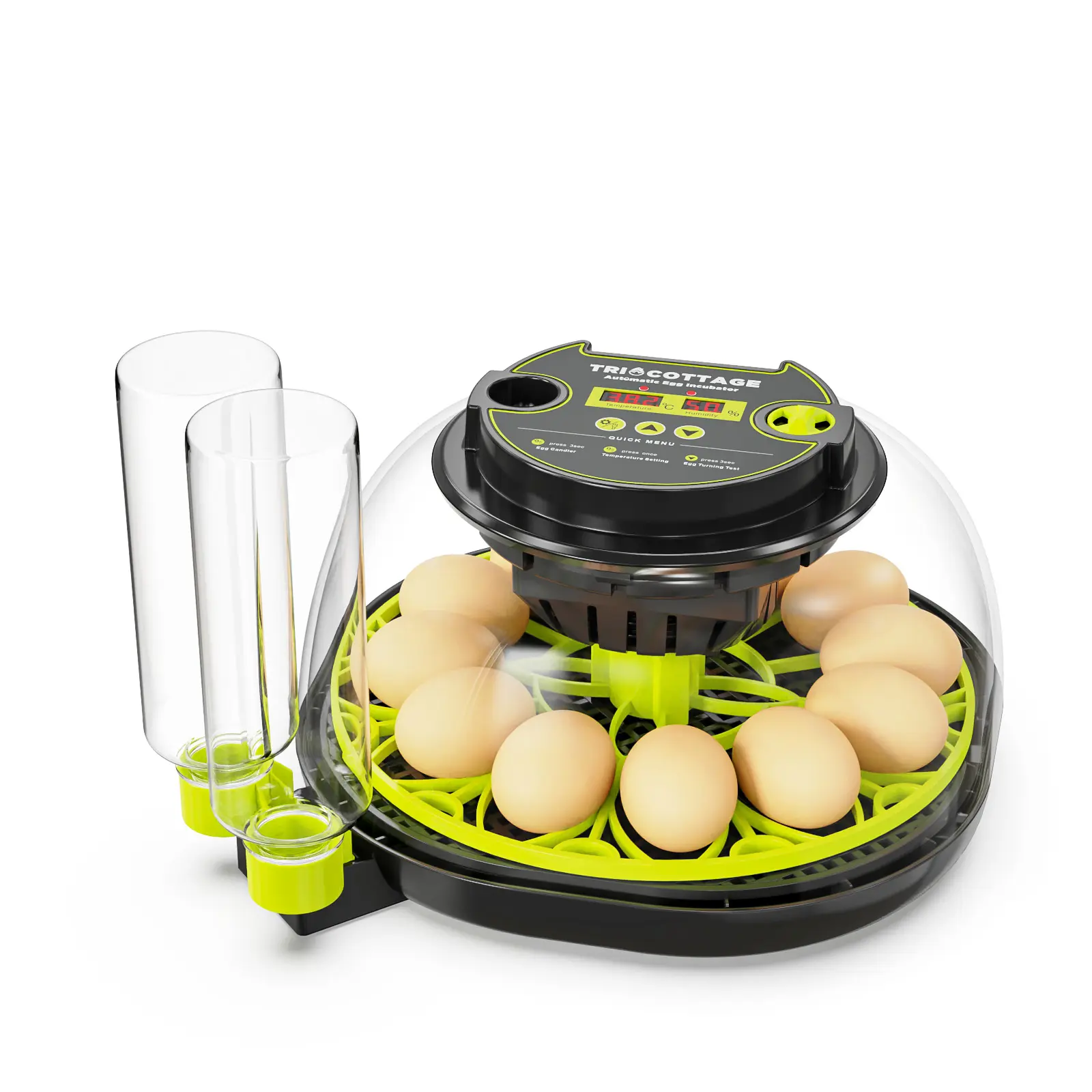 Egg Incubator With Automatic Egg Turning Temperature Control & Humidity Display Built-in Egg Candler Incubadora de Huevos de Gallina Hatching Chicken At Home Backyard Farm Incubate Chicken Poultry Quail Birds
