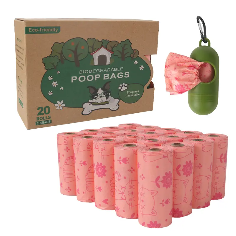 Eco-Friendly Dog Poop Bags Multi-Pack Roll - 20 Rolls (150 Bags Total), Leak-Proof, Odor-Seal, Biodegradable Square Pouches for Daily Walks, Sustainable Outdoor Use