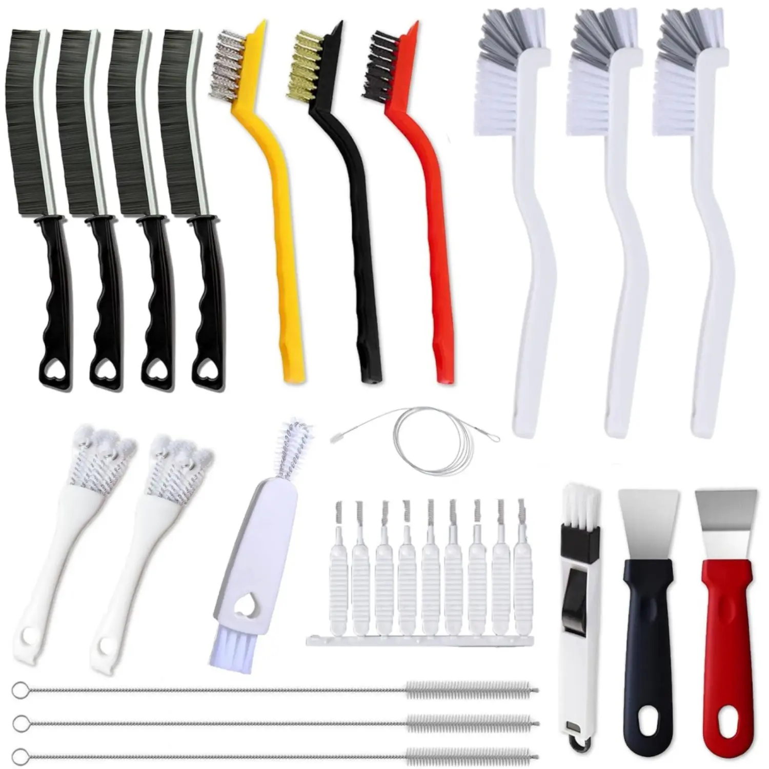 21Pcs Crevice Cleaning Brush Set, Hard Bristle Scrub Brushes for Gaps | Deep Cleaning Window Groove, Cleaning Brush for Sliding Door, Sill, Tile Lines, Shutter, Corner, Sink, Teapot, Bottle - Home Improvement.
