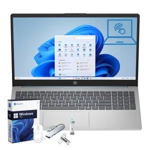 HP 15.6" FHD Intel i3-N305,16GB RAM/256GB SSD,Touchscreen,15-FD0131WM,Win11 Pro,Silver,Bundle Accessories Kit