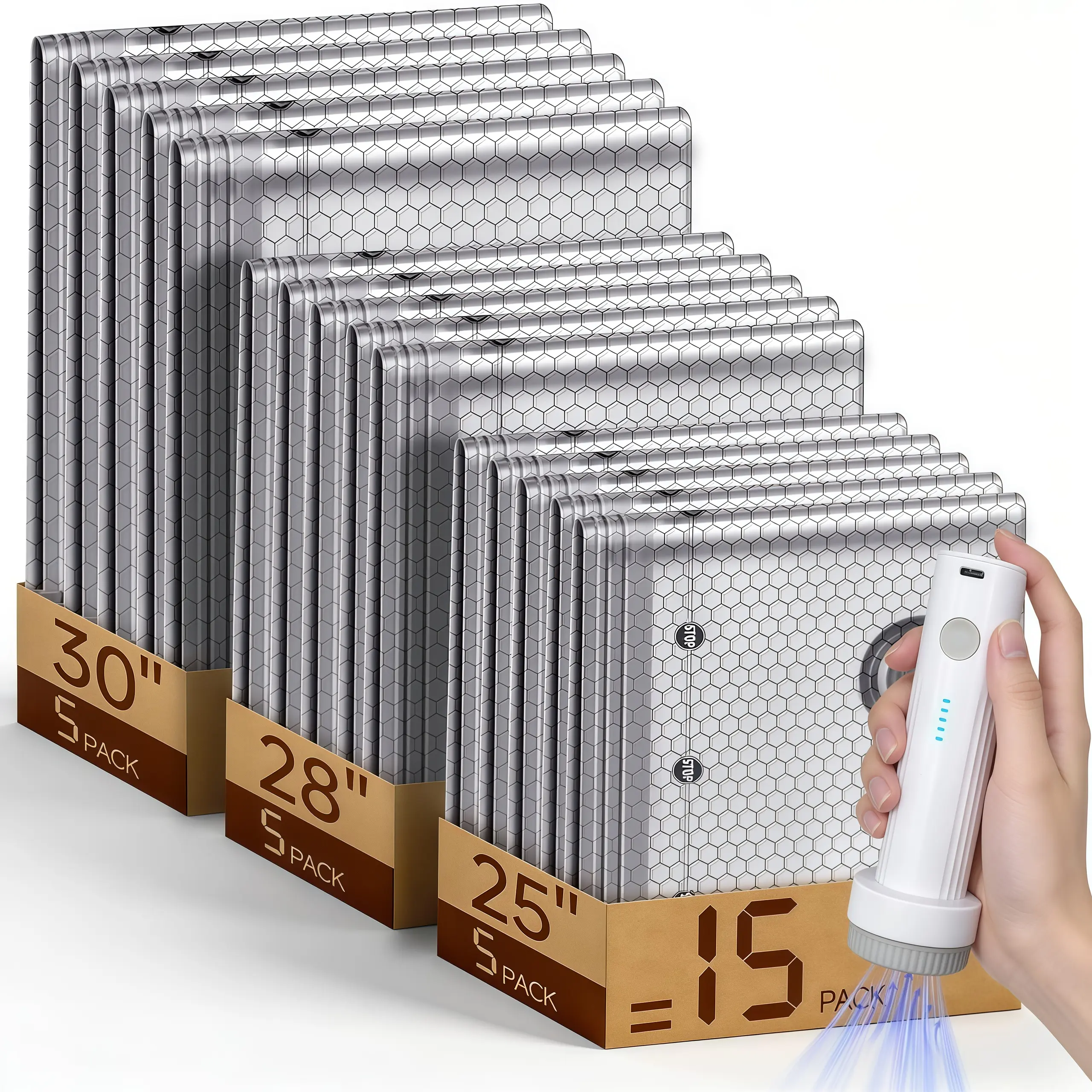 【Essential for Travel 】15 /9 /6 Pack Cordless Travel Vacuum Storage Compression Bag Set with Rechargeable air Pump Waterproof & Reusable Compression Packing Bags for 2 Size,140L/Min Powerful Air Removal，Perfect for Carry-On Suitcases, Organiser
