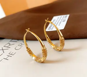Chunky Round Twisted Hoop Earrings 14K Gold Plated, Elegant Minimalist Statement Jewelry, Chic Fashion with Crystal Accents