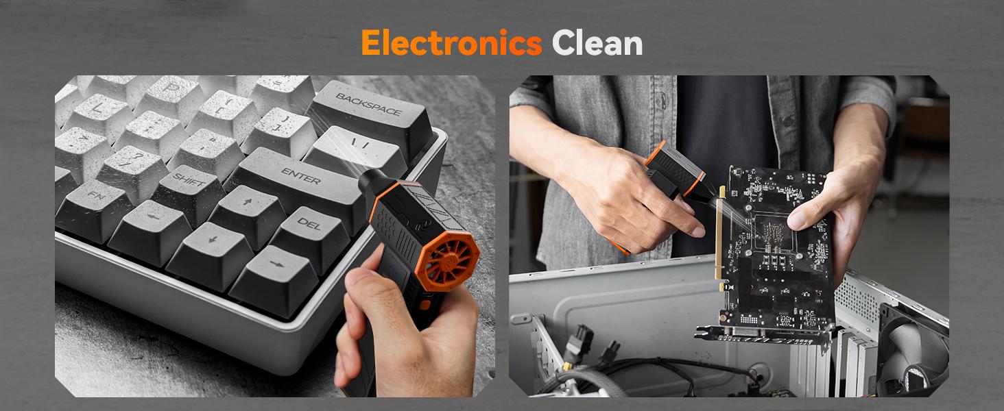 WOLFBOX MF50 Electric Air Duster 110000RPM 5000mAh Super Power Cordless Blower with 3-Gear Adjustable Nozzles for PC Keyboard Home Car Outdoor TikTokShopHolidayHaul