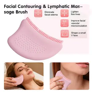 Lymphatic Contour Face Brush,Contour Face Brush for Lymphatic Drainage,Dry Lymphatic Drainage Massager,Ergonomically Designed to Fit The Skin Precisely,Facial Care Tool
