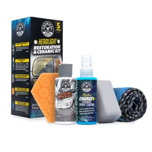 CHEMICAL GUYS Automotive Headlight Restoration & Ceramic Kit – Restores Clarity, Removes Oxidation, Fading & Yellowing, Brings Headlights Back to Life, Adds Ceramic Protection, Long-Lasting Shine, UV Defense, Easy Use Application, All-in-One Kit