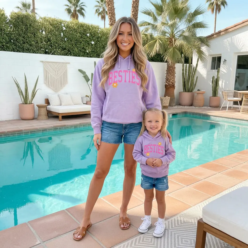 Lilac Besties Mama and Mini Matching Hoodies