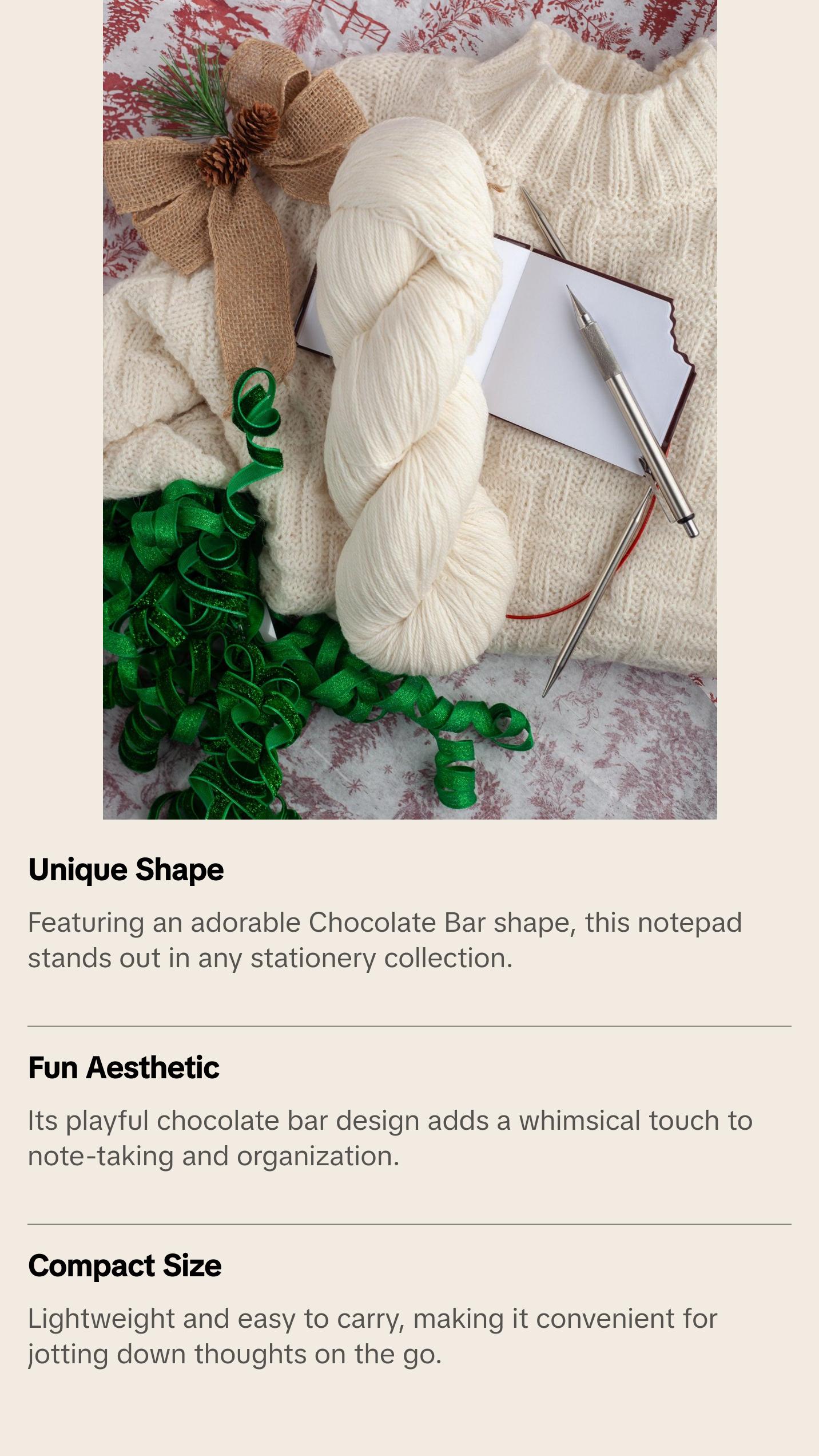 Chocolate Bar shaped notepad