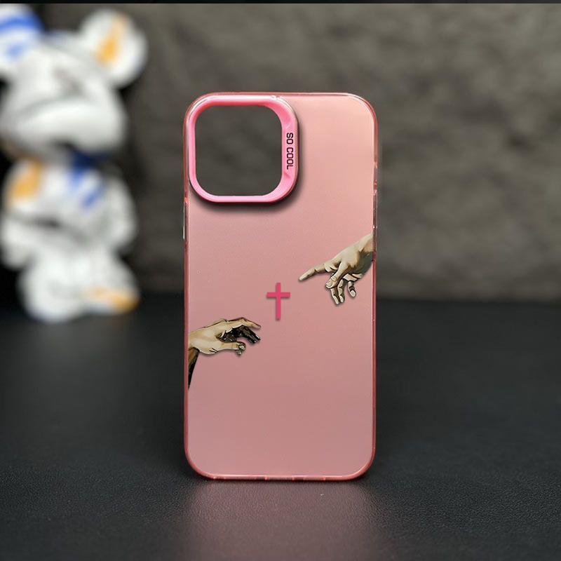 Jesus Cross Pattern Phone Case Fashion TPU Laser Craft Anti-Drop Cover for iPhone 17 16 15 14 13 12 11 & Samsung Galaxy S25 S24 S23 S22