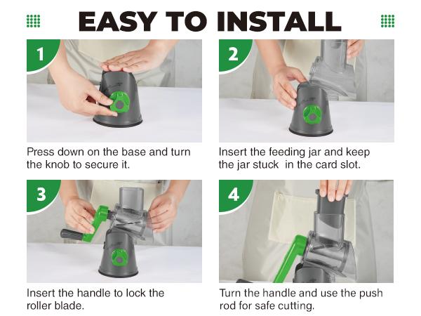 [BF&CM]KitExpert Viral Cheese Grater(All Metal Blades & No Plastic Left in Food), 3X Faster Shredding, Time-Saving Rotary Cheese Grater, Mandoline, Vegetable Chopper, Kitchen Gadgets, Slicer Dicer Cutter Kitchenware