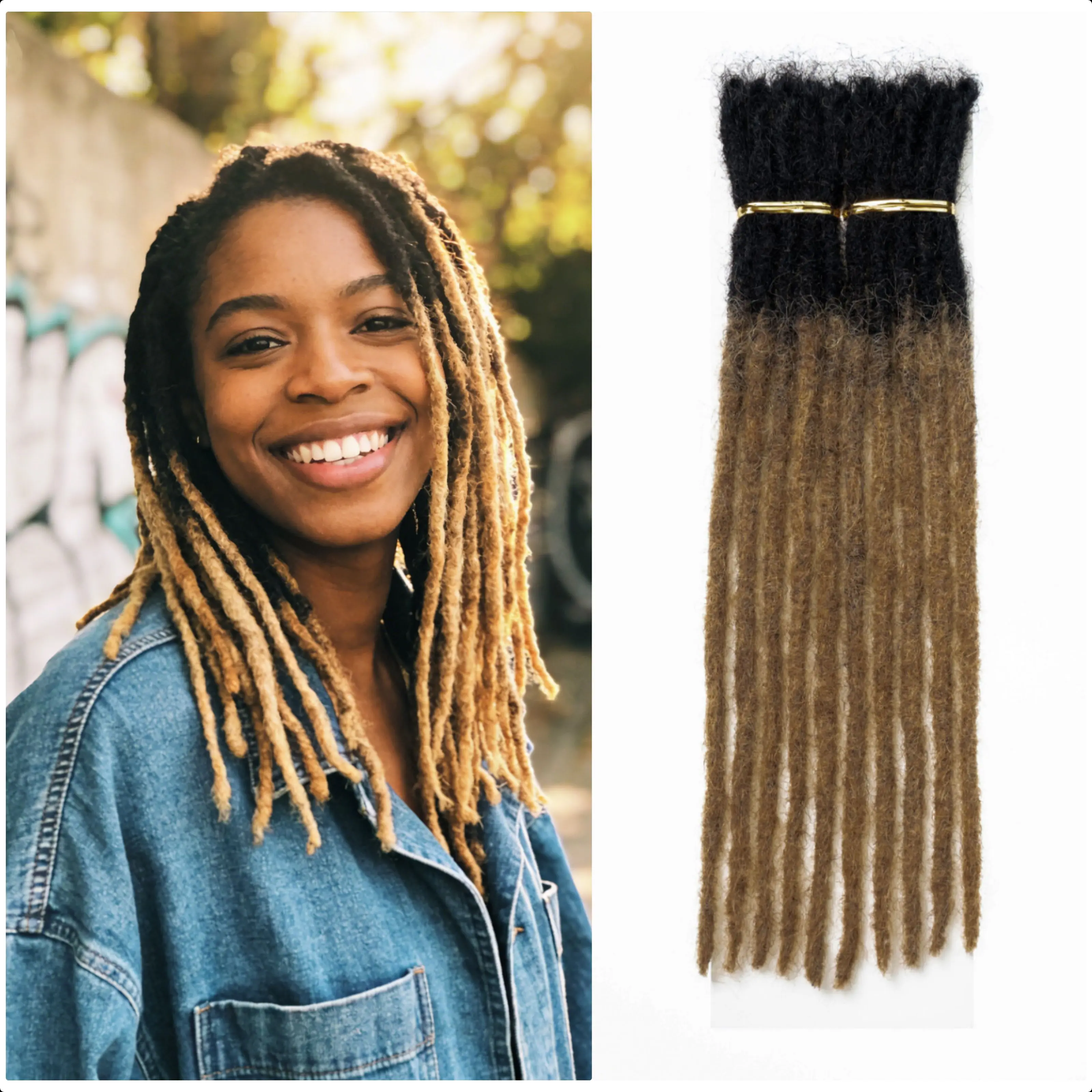 Extension Human Hair Strands 100% Full Handmade Permanent Black to ...