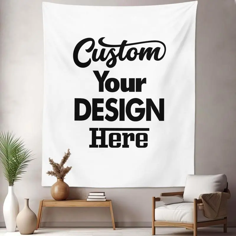Personalized Tapestry Customization with Image Upload, Wall Hanging Tapestry, Personalized Poster Banner, Custom Background Wall for Bedroom Decor Horizontal Style