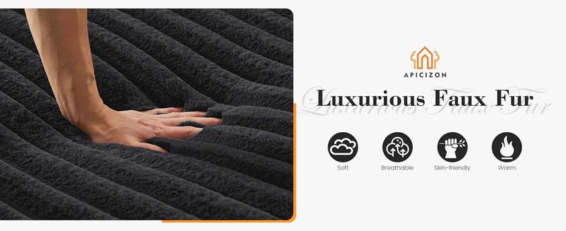 Apicizon Oversized Chaise Lounge Chair, Fluffy Cozy Sleep Couch with Striped Faux Fur Throw Pillow, Modern Full Size Bed for Living Room/Bedroom Apicizon Oversized Chaise Lounge Chair, Fluffy Cozy Sleep Couch with Striped Faux Fur Throw Pillow, Modern Full Size Bed for Living Room/Bedroom