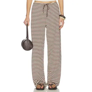 LIONESS Bloom Pant in Dark Chocolate Stripe LIONESS Bloom Pant in Dark Chocolate Stripe
