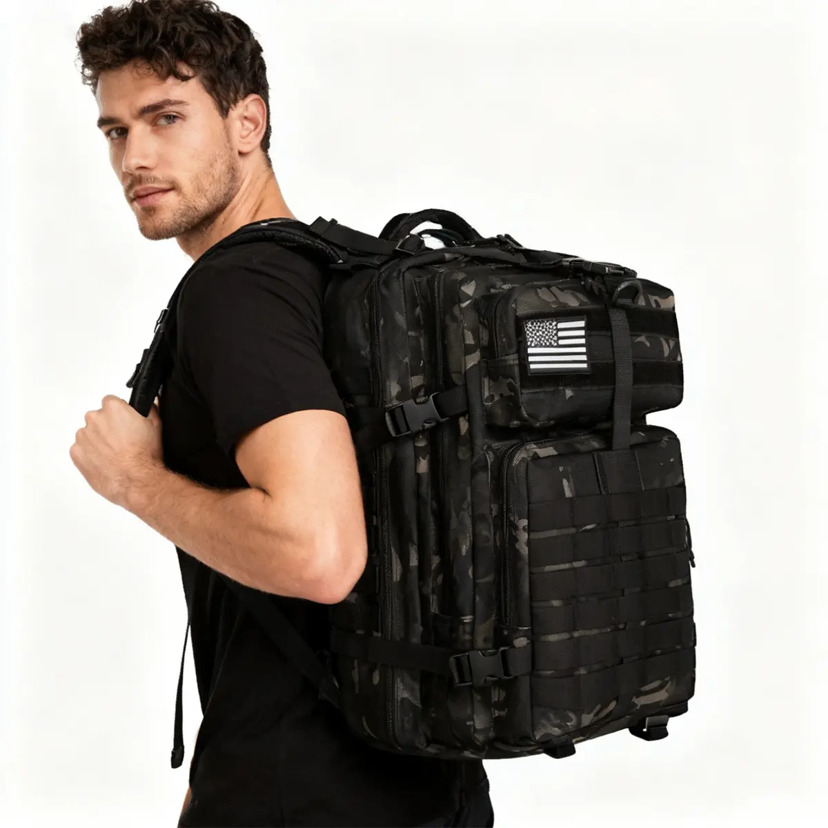 Camouflage Tactical Backpack - Military-Grade Heavy-Duty 3-Day Assault Waterproof MOLLE Pack, Durable Backpack for Survival Training, Outdoor Camping & Hiking Gear, Camouflage Backpack