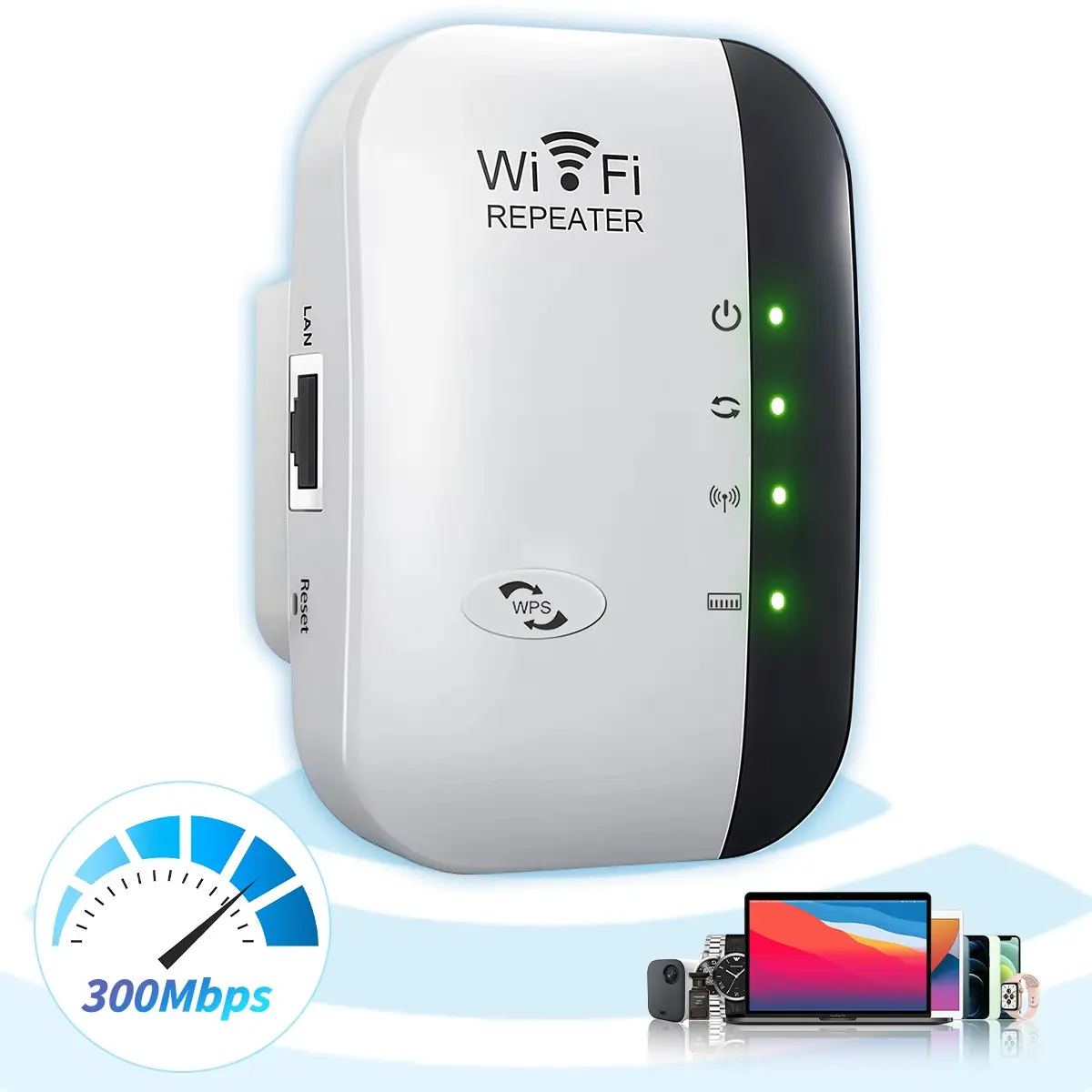 WiFi Extender, 300Mbps Wi Fi Extenders Signal Booster For Home, Covers Up to 5500 Sq.Ft and 60 Devices, WiFi Extender with Ethernet Port, Long Range WiFi Repeater, Easy Setup, Wireless Signal Repeater, WiFi Booster And Signal Amplifier