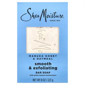 SheaMoisture Smooth & Exfoliating Bar Soap, Manuka Honey & Oatmeal, 8 oz (227 g)