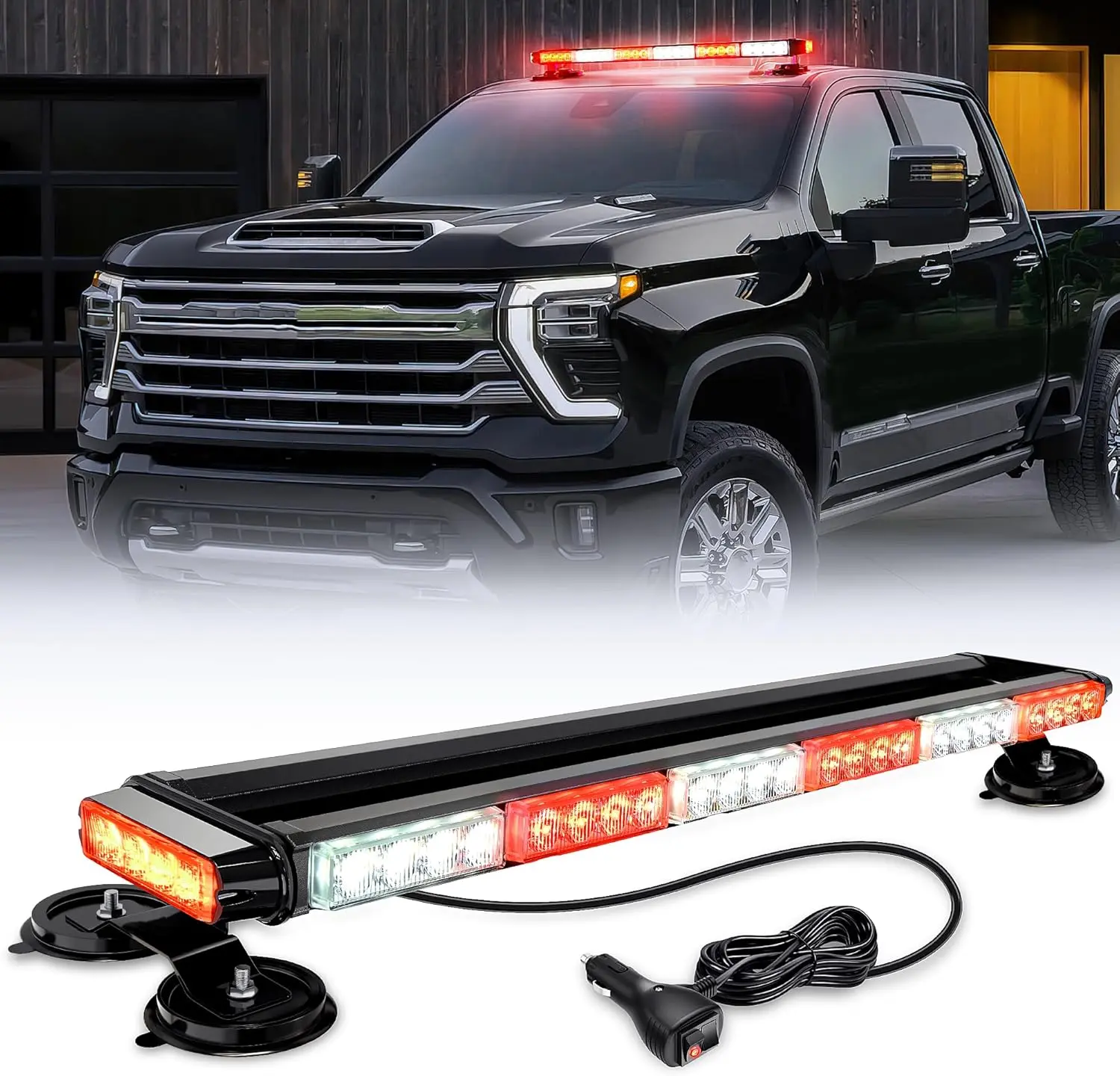 Nilight 29.5" Roof Top Strobe Lights 56LED work LED Flashing Light Bar Magnetic Mount 12V 24V Cars Trucks Tractors Snow Plows Construction Vehicles high intensity rear windshield visor Led Backlights, Strobe Light Kit, Vehicle Accessories