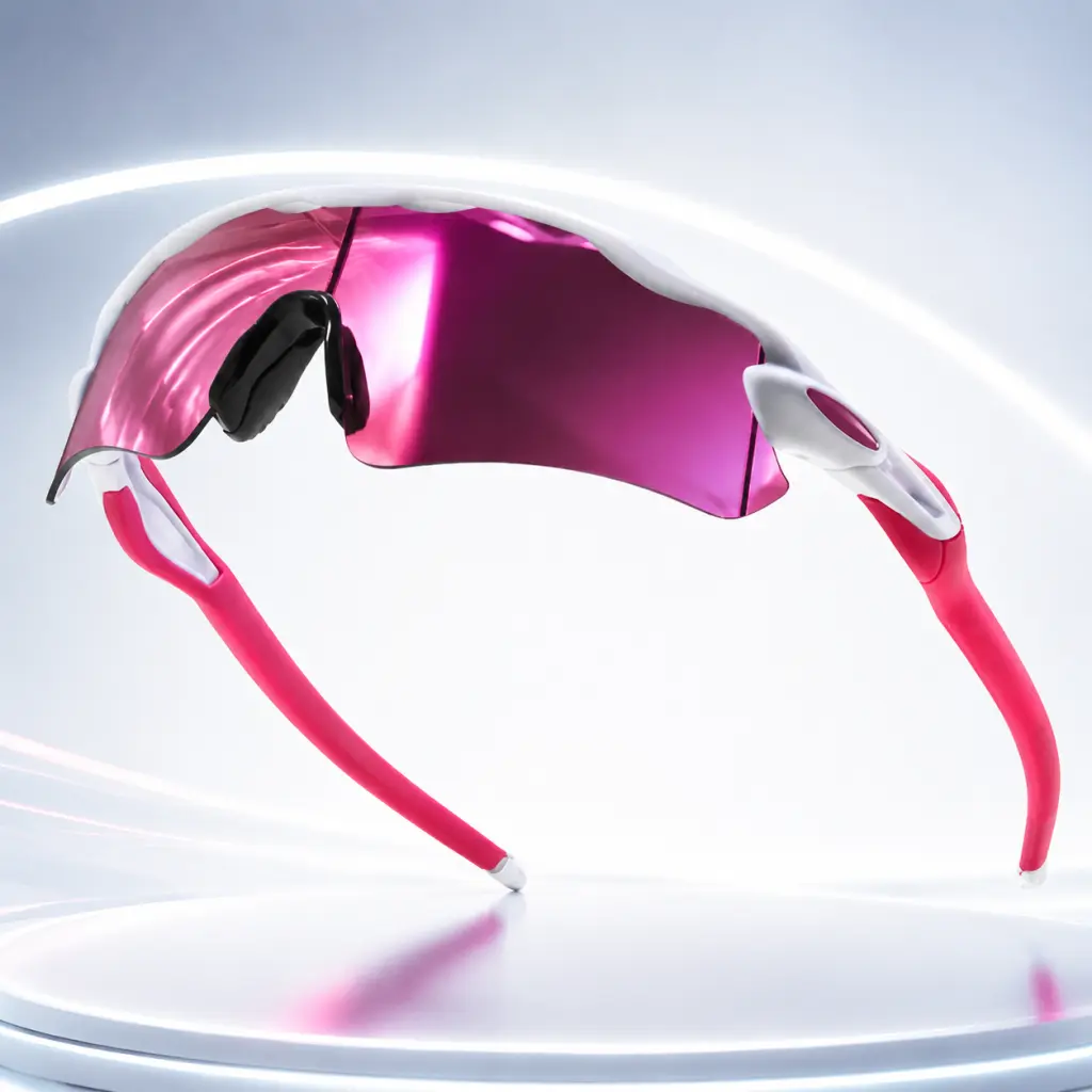 Polarized Sports Sunglasses for Women and Men, Pink Windproof Shades with Colorful Mirrored Polycarbonate Lenses for Outdoor Biking, Bike, Men's Sunglasses, Outdoor Sports, Unisex, Anti-Wind & Sand, Sporty Chic, Anti-Glare