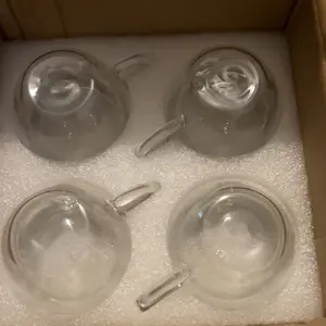 2.5oz Double Walled Espresso Coffee Cups Set of 4 with Handle,Clear Expresso Shot Cup Glasses,Tazas de Cafe Expreso,Drinkware Essentials,Borosilicate sohochic