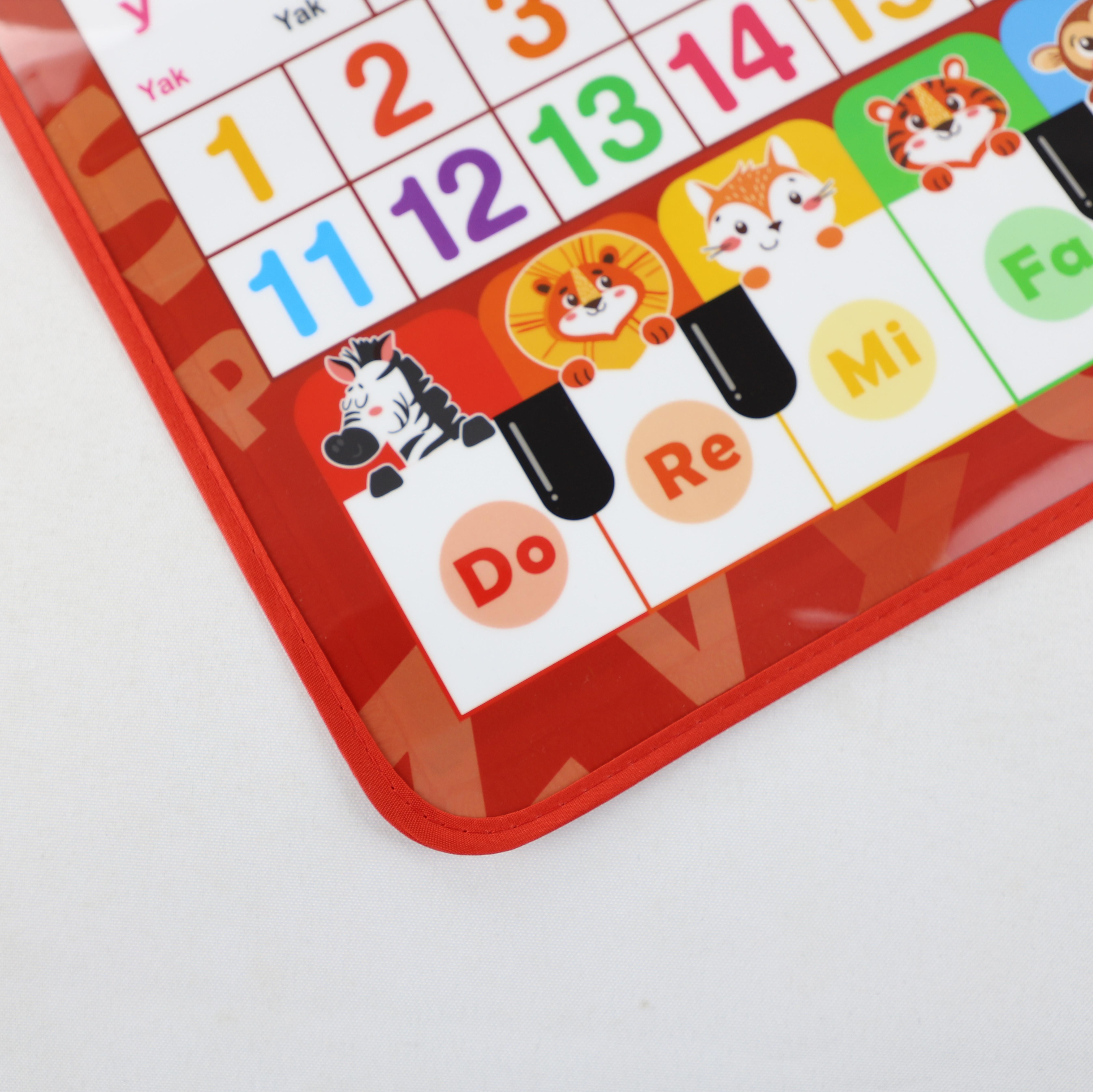 Interactive Bilingual Learning Poster for Toddlers 1–6 | English/Spanish Talking Wall Chart | ABCs Numbers Animals | Songs + Piano，Valentine Gifts for Kids ,Preschool Alphabet Tool