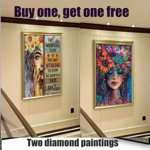 Buy One Get One Free Diamond Painting Kit DIY Art Inspiration / Bookshelf / 2-Piece Set Perfect Adult Diamond Painting Art Cross-Stitch Mosaic Home Decor Painting Create Diamond Art in Different Styles Interior Decorative Painting