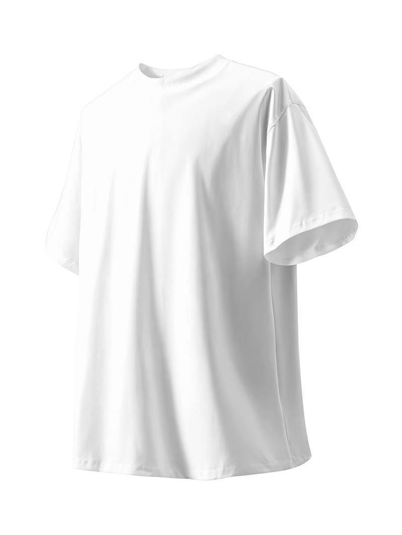 CCCMAI Men's Solid Color Short Sleeve T-Shirt Casual Cotton Tee Solid Colors Black White Gray All Colors Street Style Menswear Summer Basic Loose Fit Solid Color T-Shirt Short Sleeve Versatile American Style Men's Cotton Half Sleeve Casual Shirt Crewneck