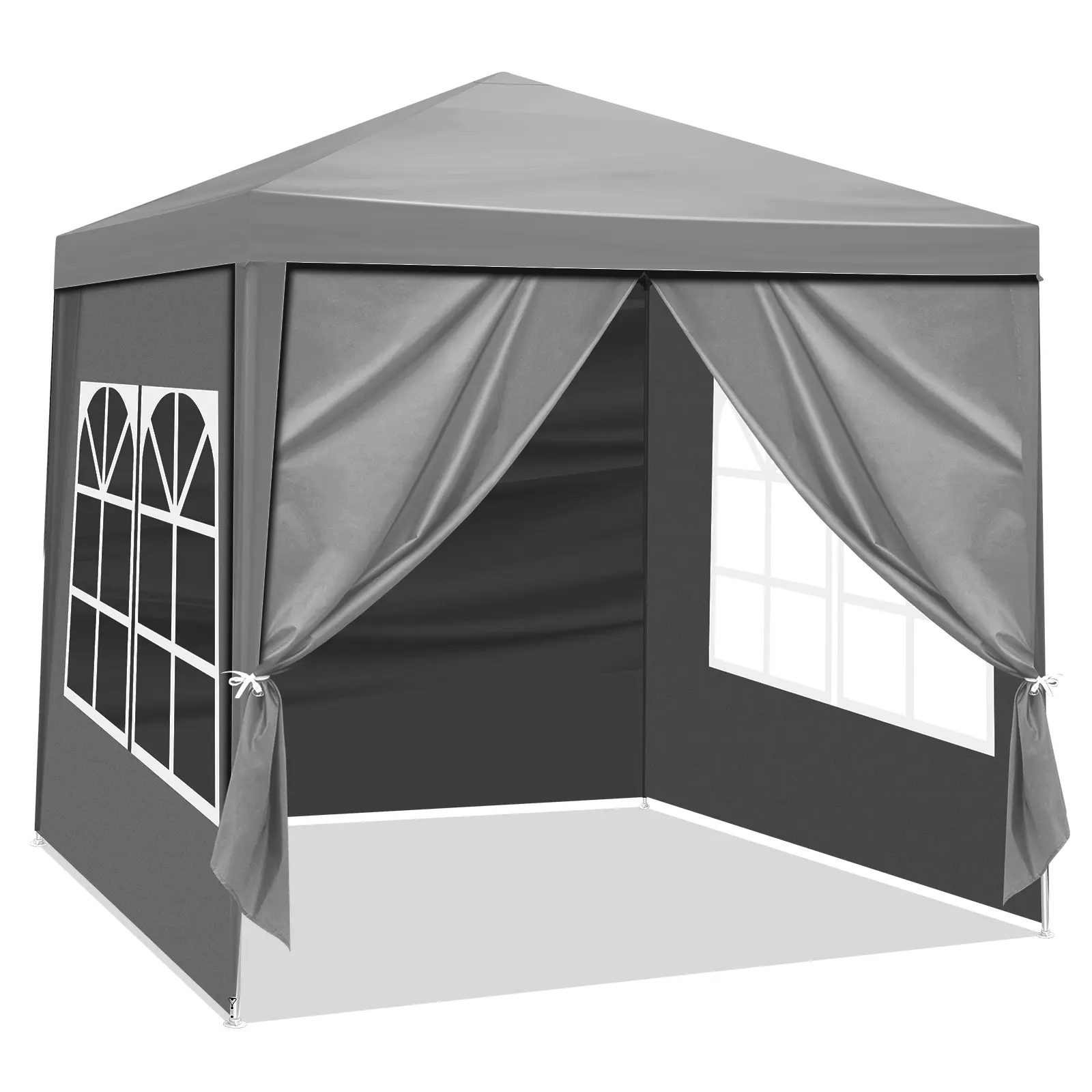 6.5x6.5ft Portable 4-Sided Waterproof Sail Tent Pergola - Sturdy, Stable, Lightweight PE & Metal Outdoor Patio Furniture, Quick Set-Up, Easy to Install & Disassemble, Sun Protection for Camping, Beach Use, Beach Cabana