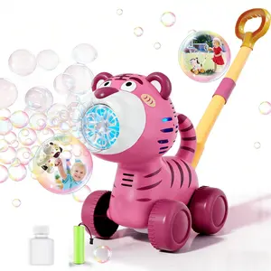 Portable Strawberry Bear Bubble Machine, With music automatic bubble blowing toy, Toys for 3 4 5 6 Year Old Boy Girl Kids Outdoor Toys for  ,Party Birthday