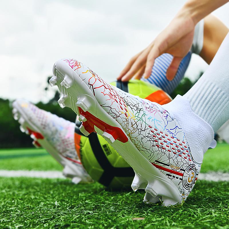 Unisex Ombre Pattern Lace-up Front Football ShoesAnti-slip Breathable Long Studs Soccer Shoes,Soccer Cleats, Football Cleats, Summer TrainingSneakers for Training Match Practice