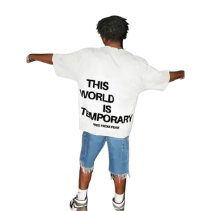 Men's Oversized Shoulder Loose-Fit Graphic T-Shirt with Fun Slogan, Y2K Style, Casual Wear for All Seasons, Unisex Street Fashion