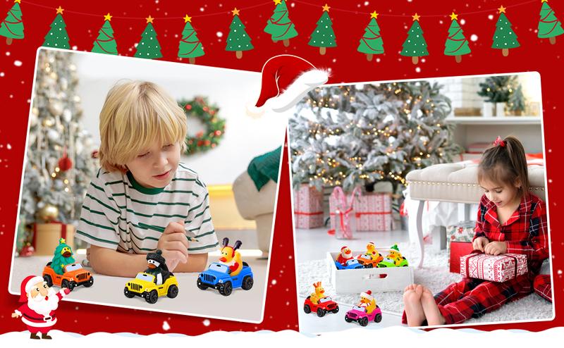 Christmas Rubber Ducks for Jeeps 24 Pcs 3.5 Inch Ducks Off-Road Vehicles 12 Christmas Ducks with 12 Cars Bath Toy Party Favors Gifts for Jeep Enthusiasts