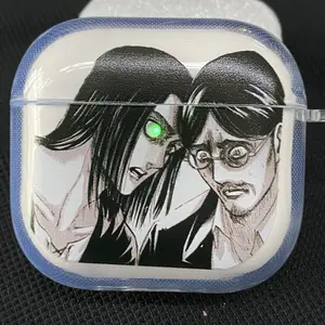 Eren Yeager Earphone Case -AOT Cool Anime Character AirPods Case Stylish Cover for AirPods 34Pro2,Otaku Accessory, Trending Gift Idea for Anime Fans Cool anime character design - perfect for fans & collectors
