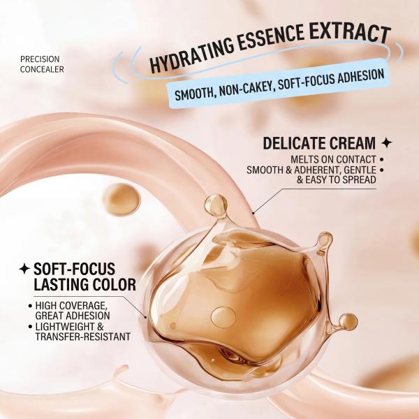 [PIPL]Dual-effect Concealer & Foundation Eye Concealer - 24-hour long-lasting, high-coverage matte finish. Korean pressed powder foundation for a flawless complexion. Covers acne marks, sculpts the nose, and nourishes the skin.