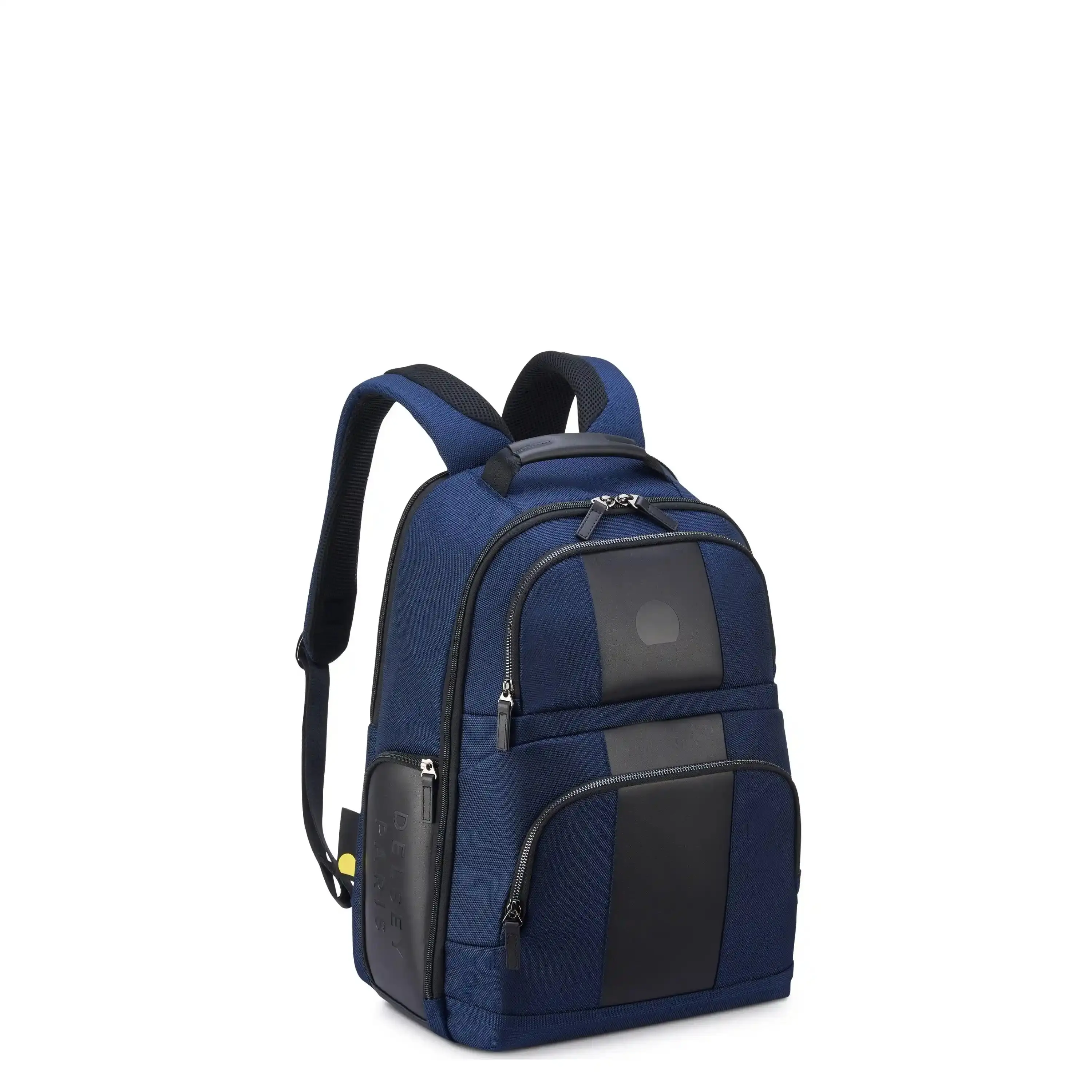 DELSEY Wagram Adult Business Laptop Backpack - Durable Ballistic Nylon with Leather Accents, Sturdy Zippers, 15.6" Padded Laptop Sleeve, RFID Protection, USB Charging Port, Adjustable Straps, 2-Year Limited Worldwide Warranty, DEHP-Free for Travel/Work