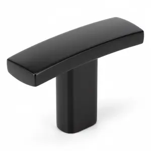 Cosmas 2363FB Flat Black Subtle Arch Cabinet T Knob