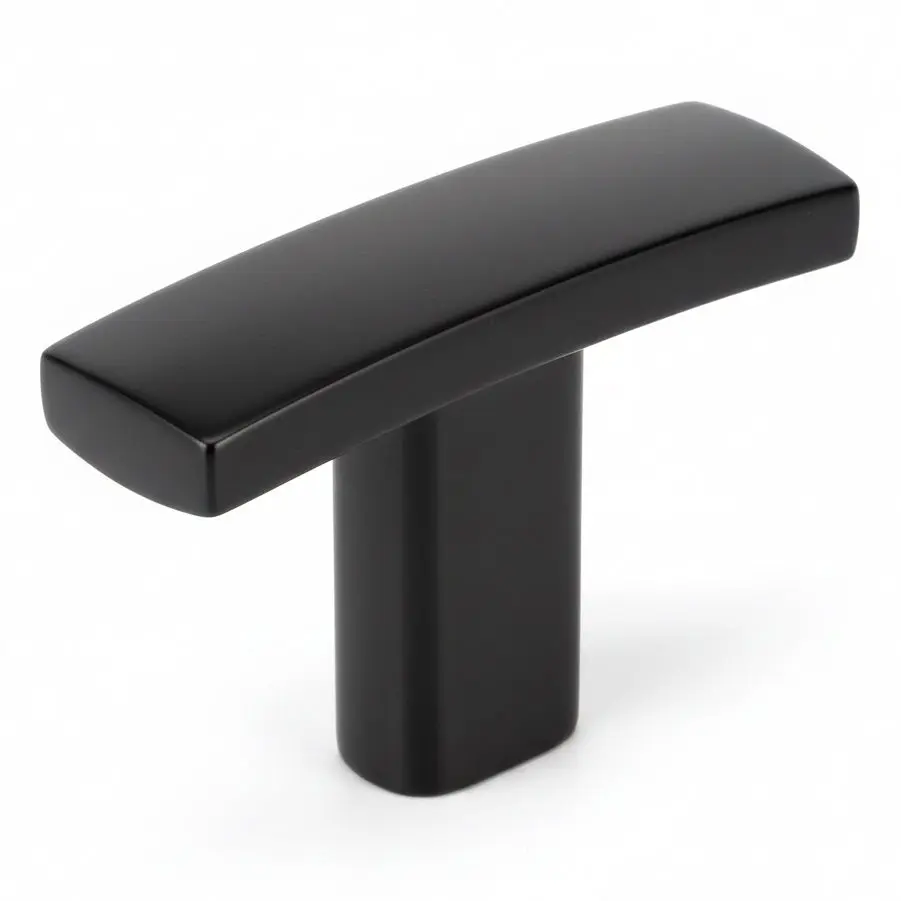 Cosmas 2363FB Flat Black Subtle Arch Cabinet T Knob