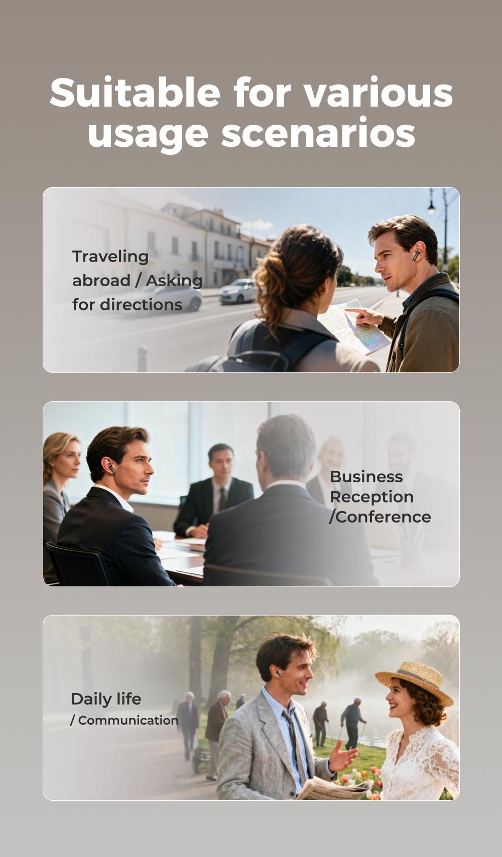 MINISO 103  AI Headset Translates 134 Languages Wireless Noise Cancelling Earbuds with Smart Screen Case, Clear Calls, App Translation, 30H Battery, Bluetooth 6.0, IPX5