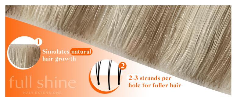 Full Shine Injection Hair Extensions Real Human Hair Clip ins Blonde Highlight Seamless Clip in Human Hair Extensions PU Skin Weft Add Volume 6 Pcs 100 Grams Hairpiece #TikTokShopBlackFriday