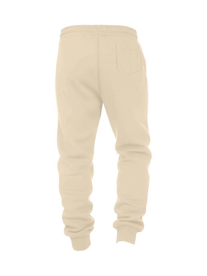 CCCMAI Men's casual fleece-lined pants with leg tie design and zipper pockets, thick and warm, comfortable to wear. Men's Clothing Simple Sports Pants Men's Pants Menswear Trouser. Plain